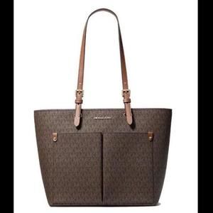 Michael Kors Womens Jet Set Travel Medium Double Pocket Tote Hand Bag